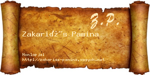 Zakariás Pamina névjegykártya
